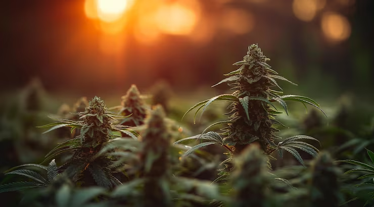 Hochwertige THC-Blüten präsentiert auf einer sauberen Oberfläche