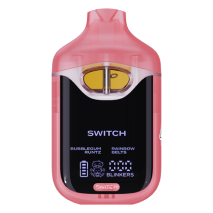 Boutiq Switch V4 Einweg Vape Gerät in elegantem Schwarz mit Dual Tank Anzeige