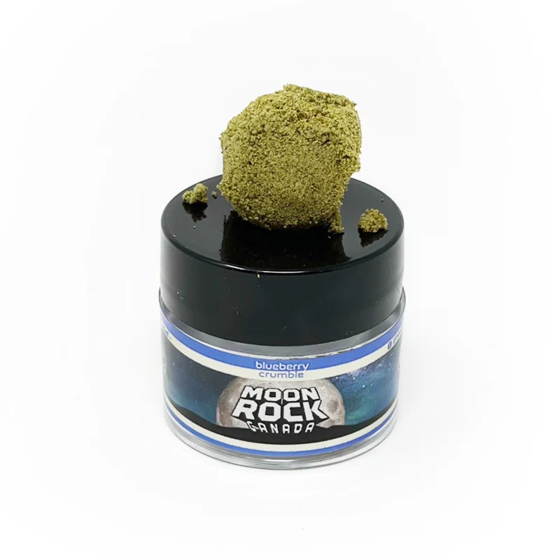 Blueberry Moonrocks Nuggets nahaufnahme mit Kief Überzug