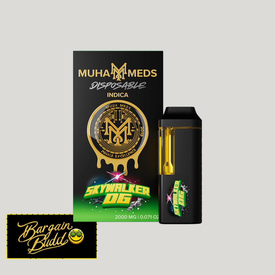 Muha-Meds-disposable-vape-Skywalker-og.png Muha Meds Skywalker OG AIO Einweg Vape 2G Gerät Vorderansicht