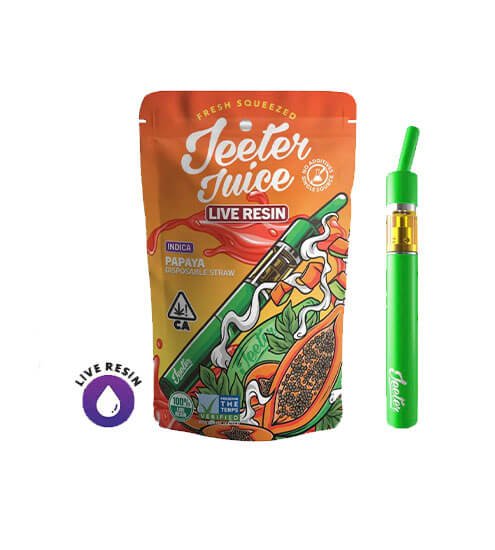 P21.jpg Papaya Jeeter Juice Live Resin Disposable Straw 500mg Packung Vorderansicht
