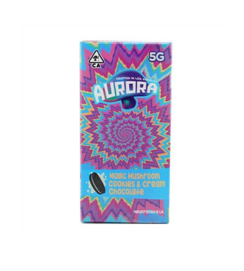 Aurora Cookies and Cream Magic Mushroom Chocolate Bar 5G front view