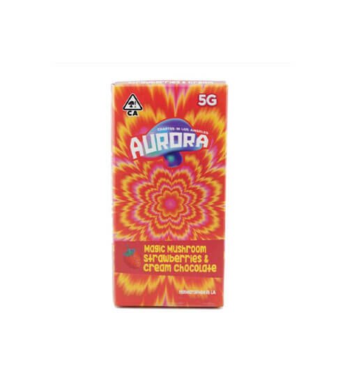 Aurora Strawberries & Cream Magic Mushroom Chocolate Bar 5G Verpackung Frontansicht