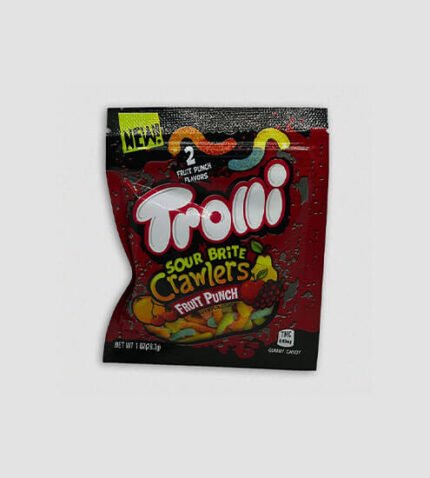 Trolli Sour Brite Crawlers Fruit Punch Packung mit 600mg THC Gehalt